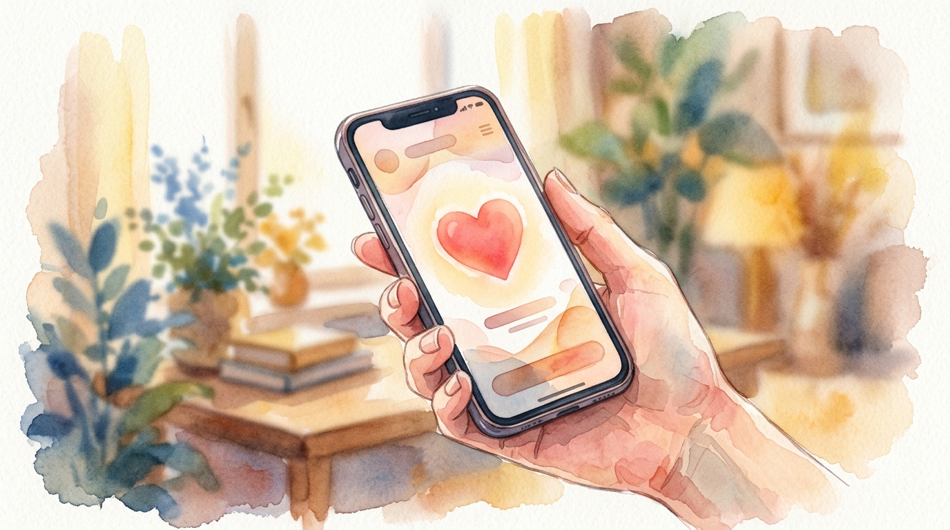 スマートフォンでオンライン寄付をする様子のイラスト